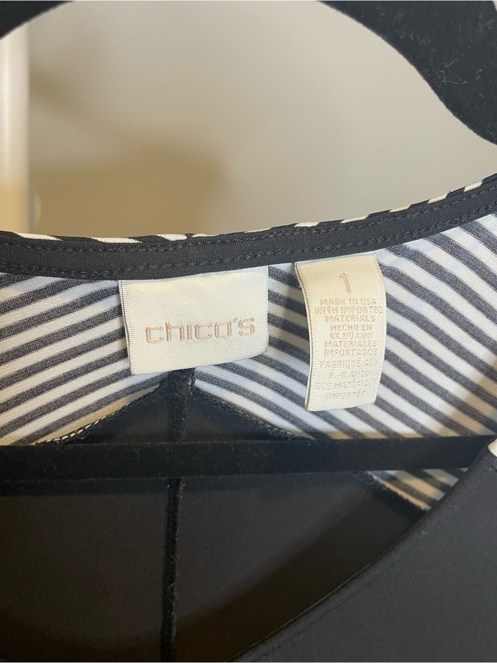 Chico's Black Maxi Dress with Black-and-White Stripe Accents - Chico’s 1 (8-10) - Picture 2 of 3
